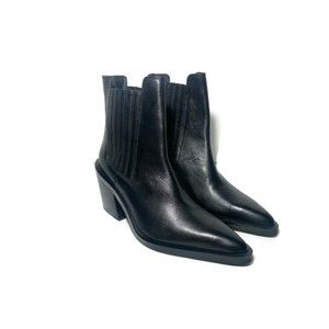 Zara Pointed Toe Pull On Bootie- Black 36/6